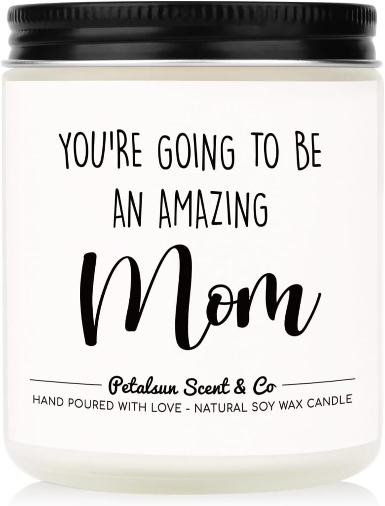 New Mom Gifts for Women - Handmade Lavender Natural Soy Wax New Mom Candle, Pregnancy Must Haves, Mom to Be Gift, Pregnancy Gifts for Expecting Mom