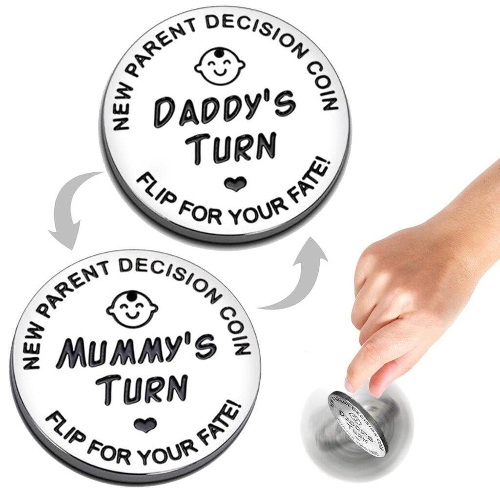 Baby Shower Gifts Parents Decision Coins for New MomDad,Funny New Baby Gifts New Mom Gifts New Parents Gifts for Couples,Postpartum Gifts for Mom Essentials