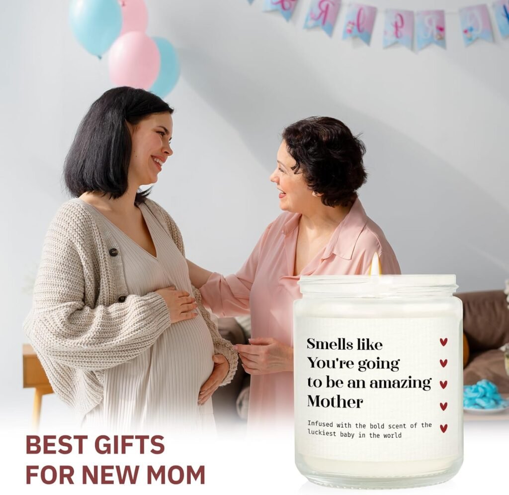 GiltGlimmer New Mom Gifts - Mom to Be Gift for First Time Moms, Pregnancy Must Haves Soy Wax Lavender Scented Candle, Pregnancy Gifts for Expecting Mom, Wife, Friend, Sister