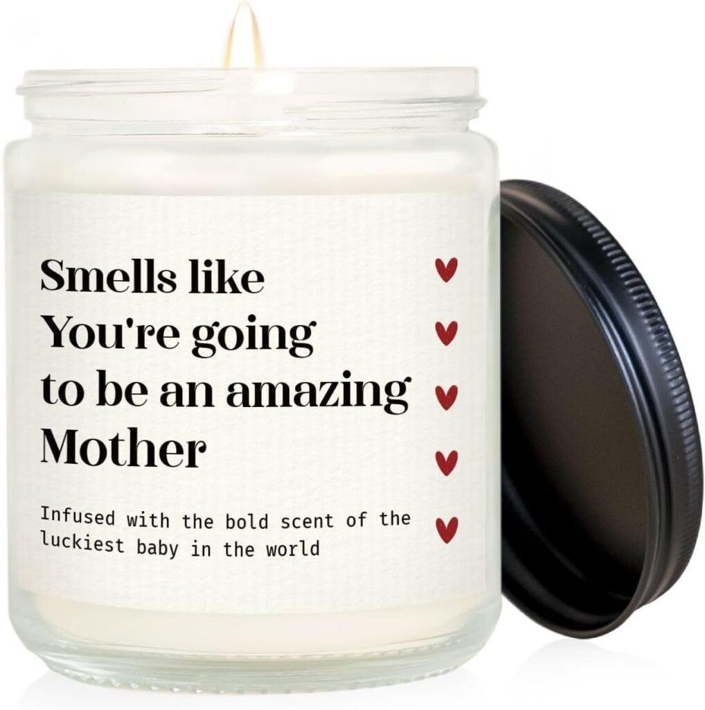 GiltGlimmer New Mom Gifts - Mom to Be Gift for First Time Moms, Pregnancy Must Haves Soy Wax Lavender Scented Candle, Pregnancy Gifts for Expecting Mom, Wife, Friend, Sister