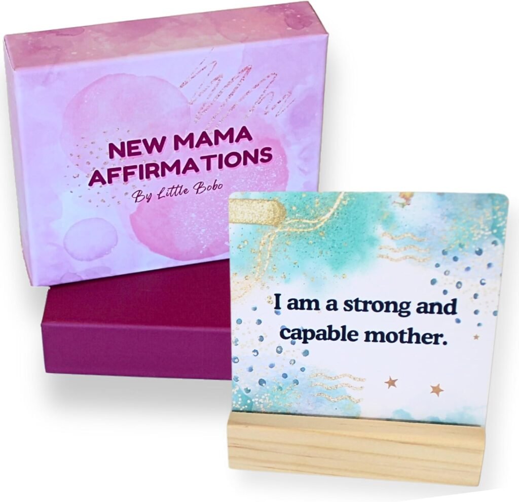 New Mom Affirmation Cards | Display Stand Included | Postpartum Gifts For Mom | Gift For New Mom After Birth with 40 Empowering Postpartum Affirmations | Pregnancy Gifts for First Time Moms - Mom To be Gift of Support  Encouragement