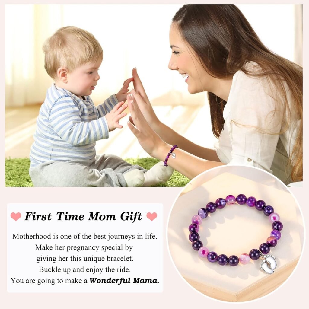 PINKDODO New Mom Gifts for Women, 1st Time Mothers Day Mom Mommy to Be Bracelet Gift