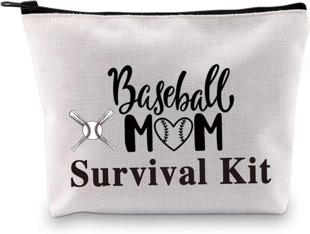 PXTIDY Baseball Mom Survival Kit Baseball Mom Gift Mom Life Baseball Makeup Bag Softball Mom Baseball Game Day Gift(Baseball Mom)