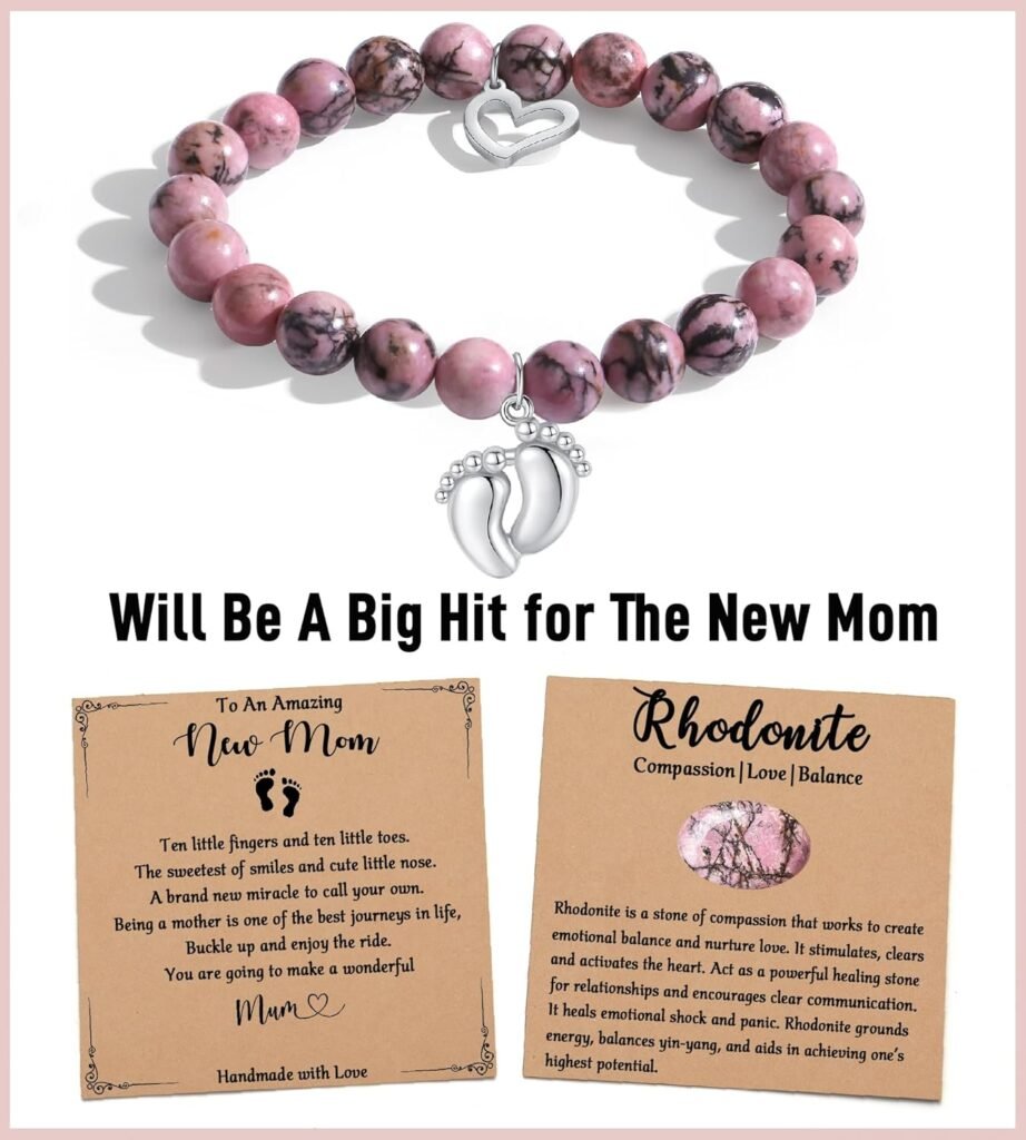 TONY  SANDY New Mom Gifts, First Time Mom Gifts, Womens Bracelets for New Mom Mommy Mama Mom to Be Gifts for 1st Time Mom Mothers Day Birthday Christmas Gifts for New Mom Stocking Stuffers