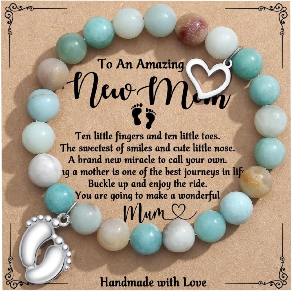 TONY  SANDY New Mom Gifts, First Time Mom Gifts, Womens Bracelets for New Mom Mommy Mama Mom to Be Gifts for 1st Time Mom Mothers Day Birthday Christmas Gifts for New Mom Stocking Stuffers